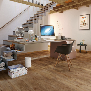 Lame vinyle Gerflor - Creation 40 rigid acoustic à clipser - Rustic Oak - bureau