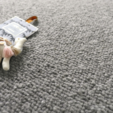 Tapis sur mesure Pure laine Latoon gris foncé - gros plan