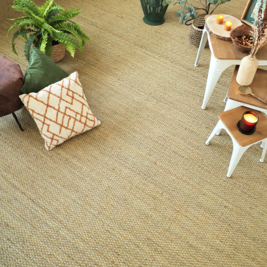 Tapis sur mesure Jonc de mer Kalapa - Fin Panama - salon