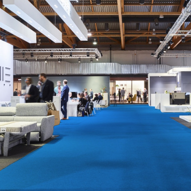 Moquette Stand Expo filmé - Bleu saphir - événement