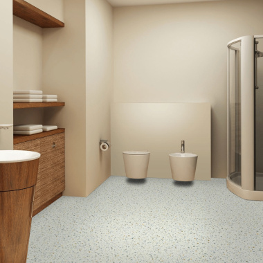 Sol Vinyle Kitchen terrazzo granito coloré - salle de bain