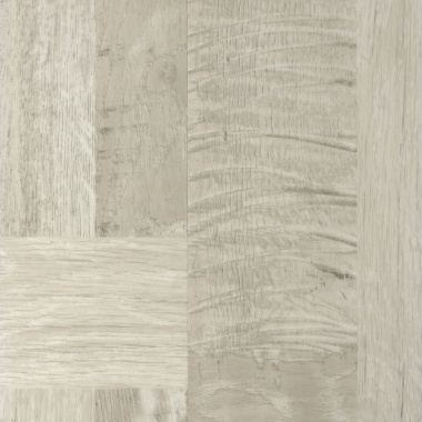 Gros plan sur les détails du décor bois des dalles PVC Ultime Plus - Patchwork bois blanc