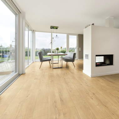 Parquet flottant Stratifié - Chêne Brun Doré - Salle à manger