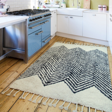 Tapis style Berbère avec franges - Arrow blanc cassé - cuisine