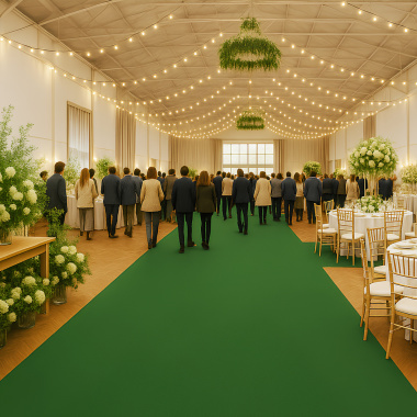 Moquette Stand Event - Vert olive - Salle de conférence avec diner