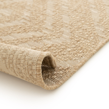 Tapis d'intérieur ou d'extérieur aspect naturel Inca marron clair - envers