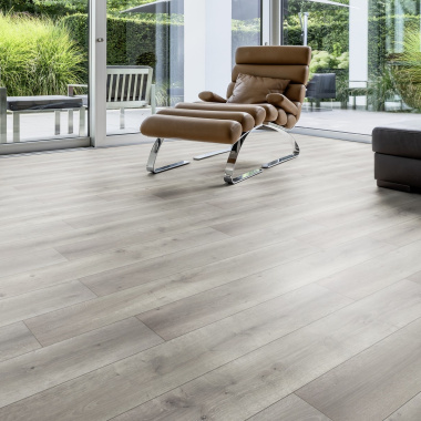 Parquet flottant Stratifié - Chêne Gris Flanelle - Espace détente