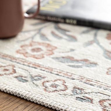 Bordure finie du tapis Minia Brume tissu chenille recyclé