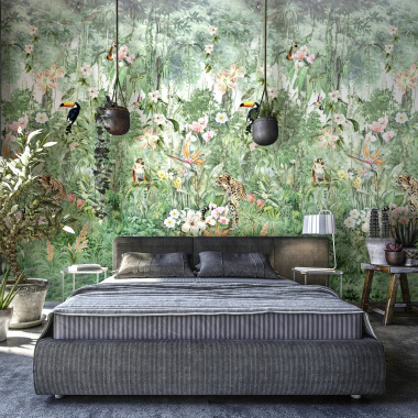 Papier peint panoramique - Format L - Animaux de la jungle - chambre