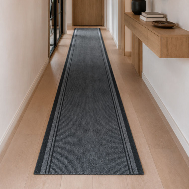 Tapis de couloir et d'entrée anthracite - Antidérapant au mètre idéal pour les zones de passage fréquentées