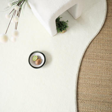 Tapis forme organique - Influence blanc crème - vue de haut
