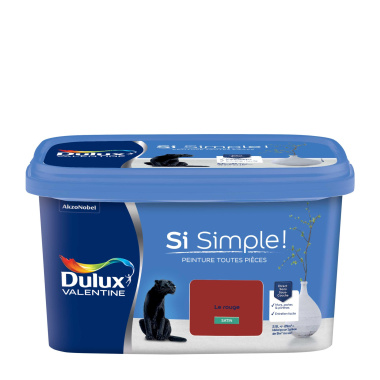 Dulux Valentine Si Simple! - Peinture toutes pièces - Satin Le Rouge - étiquette