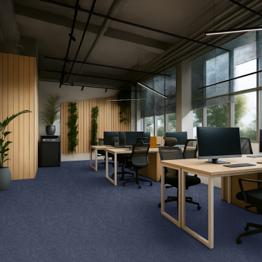 Moquette professionnelle - Trafic 33 Contract - Bleu denim - Bureaux