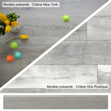 Plinthe décor bois gris idéale pour compléter un sol stratifié aux nuances grises contemporaines