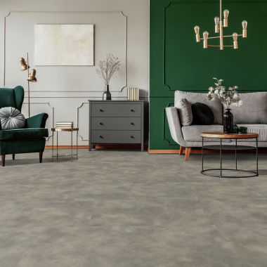 Dalles PVC 50 x 50 effet béton pour un sol moderne et confortable