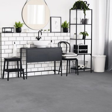 Sol Vinyle Textile Haute Performance - Effet béton - Gris minéral - salle de bain