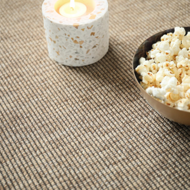 Tapis sur mesure tissé plat - beige - vue de près