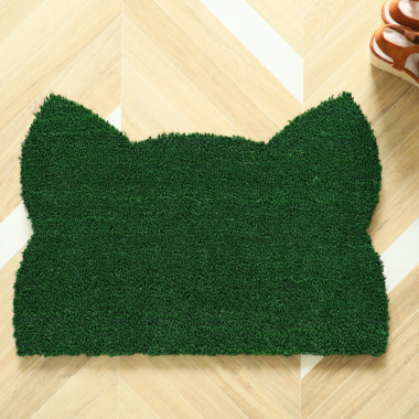 Paillasson Coco - Chat Miaou - Vert - vue du dessus