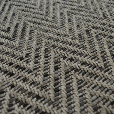 Tapis sur mesure Tissé plat Java Chevron silver - gros plan