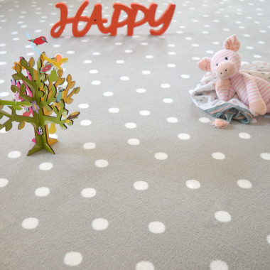 Moquette enfant pois - Grise - vue de près