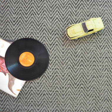 Moquette Tissé plat - Java Chevron Silver - Vue de haut