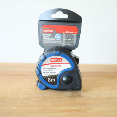 Kit de pose : mètre ruban 8m Romus