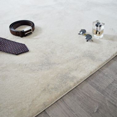 Tapis de salon - Velours marbré clair - Crème - tranche