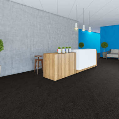 Moquette épaisse en polyester recyclé Re-life noir - accueil