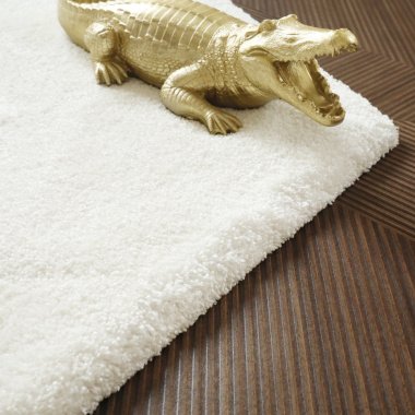 Tapis de salon design hexagonal Touch - Blanc crème - vue de près