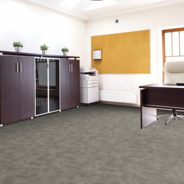 Sol Vinyle textile Rénove - Envers gris - Béton lissé gris taupe - bureau