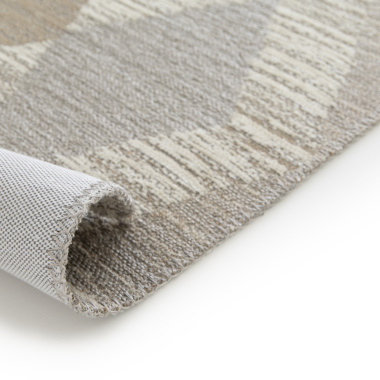 Tapis tissé en polyester recyclé et jute - Jaï - Marron - envers