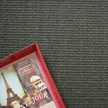 Tapis Sisal Quintana anthracite ganse coton anthracite - Sans perspective