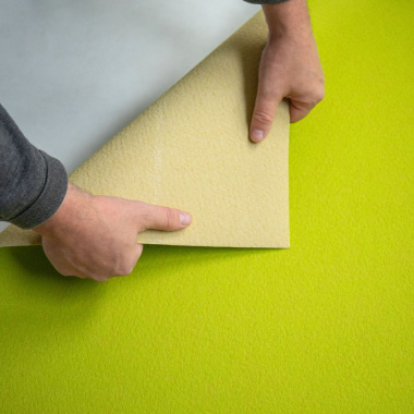 Moquette Stand Event Vert pomme, vue envers