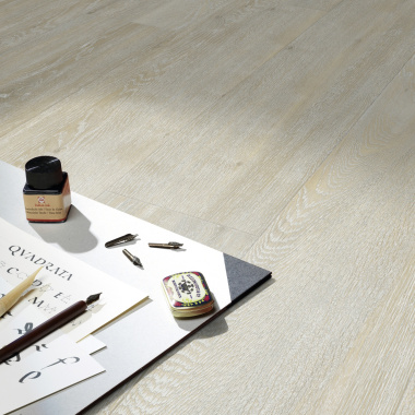 Lame vinyle Gerflor - Creation 55 rigid acoustic à clipser - spécial rénovation - White Lime - studio artiste