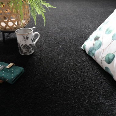 Tapis Manège Noir - Galon noir - matière