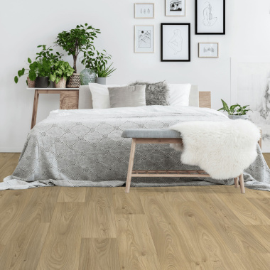 Sol Vinyle Textile Black Edition - Aspect parquet chêne clair - Chambre