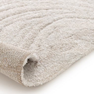 Tapis de salon doux à motif organique - Ida - Grège - envers