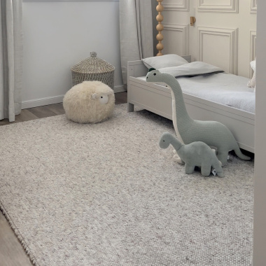 Tapis de salon ou chambre Bouclette grège tendre - chambre enfant