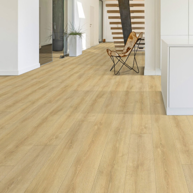 Sol PVC rouleau IPERFORM 370 - Tavel 50 dans une cuisine moderne blanche