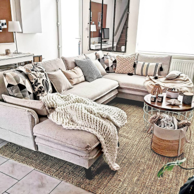 Tapis naturel Bohème en Jute - Salon