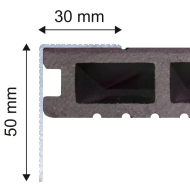 Profilé de finition aluminium terrasse - 220 cm - Schéma de profilé