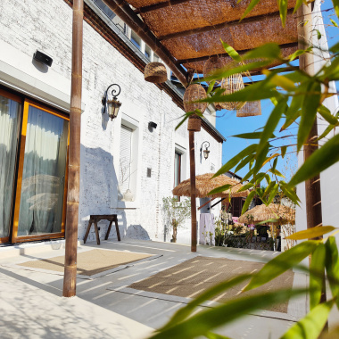 Tapis imitation fibres naturelles intérieur et extérieur Provence aspect jute - terrasse