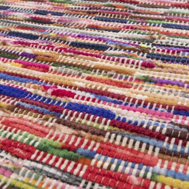 Tapis Chindi en matière recyclée - Unicité - Multicolore - gros plan