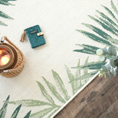 Tapis Tropical - Feuillages verts - Intérieur / Extérieur - Vue de haut