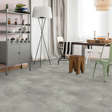 Sol Vinyle Textile Black Edition - Aspect béton griffé - Gris clair - Salon