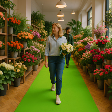 Moquette filmée - Stand Event - Vert perroquet - Allée verte