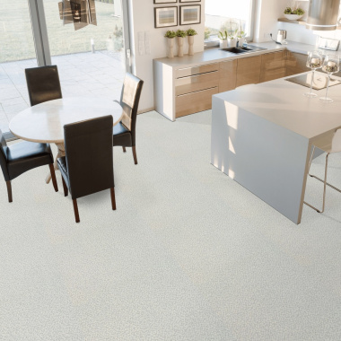 Sol Vinyle Style - Carrelage petite mosaïque argentée - Gris - salle à manger cuisine