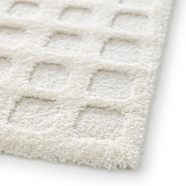 Bordure du tapis de salon en relief Art Abstrait crème avec motifs géométriques