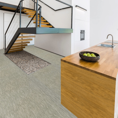 Moquette tissé plat Timor noir et blanc - cuisine