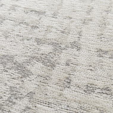 Tapis tissé en polyester recyclé et jute - Arun - Gris et crème - gros plan